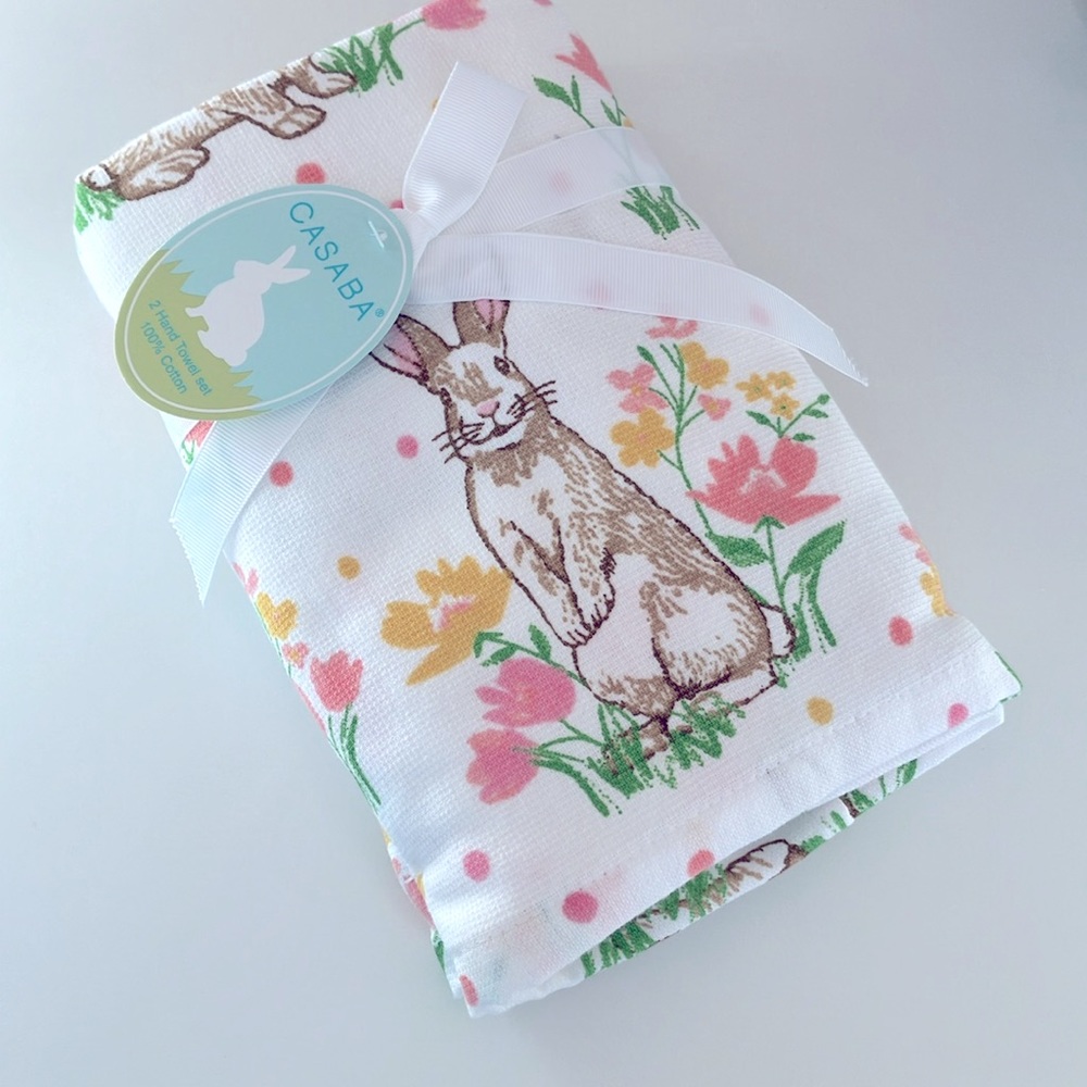 🐇🐣🌷Easter Bunny Hand Kitchen Towels Set of 2 NEW ‼️